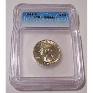 1943 S Washington Quarter Unc MS66+ ICG Toning